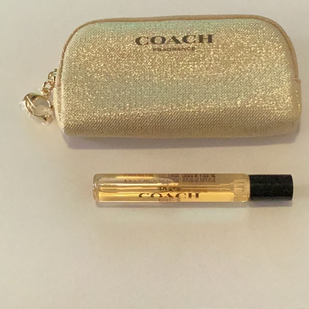 Coach Shimmering Gold Pouch with Perfume